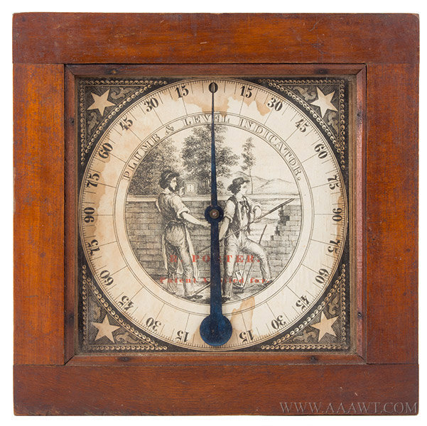 Inclinometer, Plumb and Level Indicator, Rufus Porter, Circa 1847, Fine and Rare
Signed, entire view